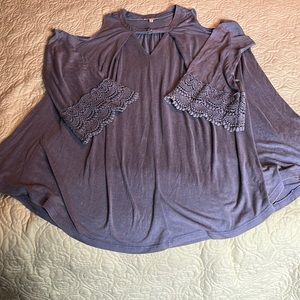 Lavender cold shoulder tunic